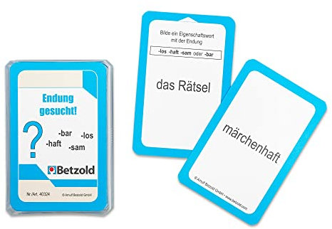 Betzold - Karten für den Magischen Zylinder, Endung gesucht - Lernspiel Deutsch