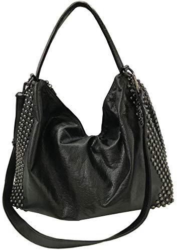 FiveloveTwo Damenhandtaschen Niet Umhängetaschen Grosse Kapazität Gotische Henkeltaschen Schultertaschen Shopper Tote Satchel