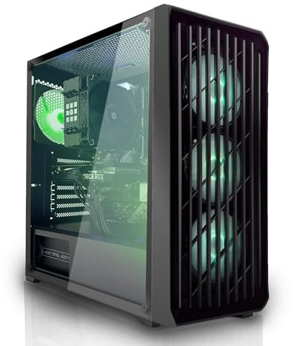 SYSTEMTREFF Basic Gaming PC AMD Ryzen 5 5600G 6x4.4GHz | AMD RX Vega 7 4K HDMI DX12 | 1TB M.2 NVMe + 1TB HDD | 32GB DDR4 RAM | Windows 11 | WLAN Desktop Computer Rechner für Gamer, Zocker
