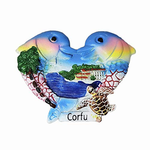 3D-Delfin-Kühlschrankmagnet, Korfu Griechenland, Souvenir, Geschenk, handgefertigt, Heim- und Küchendekoration, Korfu Kühlschrankmagnet-Kollektion