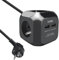 EXTRASTAR Multiprise USB Cube, Bloc Multiprises avec 4 Prises et 2 Ports USB, Chargeur USB Multiple, Multiprise Electrique pour Bureau, Maison, Peut être installé au Mur, sur la Table, 1,5 m, Noir