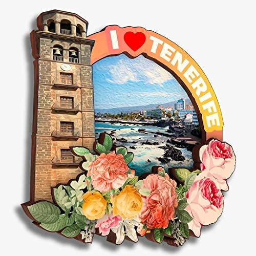 Kühlschrankmagnet Teneriffa, Spanien, Holzkollektion, 3D-Holz, handgefertigt, Reise, Stadt, Souvenirs, Kühlschrankmagnet, Heimdekoration, Geschenk, 680