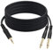 QIANRENON TRS 3.5mm to Dual TS 6.35mm Stereo Splitter Cable TRS 1/8 Male to 2 TS 1/4 Male Y Splitter Breakout Adapter Cable Audio Jumper,1.5m/4.9ft