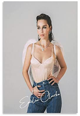 Shenywell Leinwand Bilder Emilia Clarke Poster Dekorative Malerei Leinwand Wandkunst Wohnzimmer Poster Schlafzimmer Malerei 60x90cm Kein Rahmen
