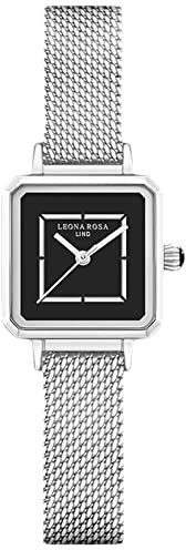 rorios Damenuhr Analog Quarz Uhr mit Mesh Edelstahl Armband Eckige Wasserdicht Armbanduhr für Damen