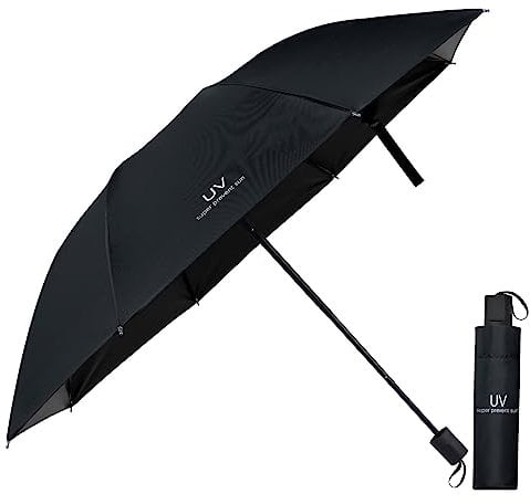 Vicloon Paraguas Plegable Antiviento, Sombrilla Lluvia Portátil, clásico a pruebaParaguas invertido de Plegado a Prueba de Viento, 8 Varillas Compacto Paraguas de Viaje para Hombres y Mujeres