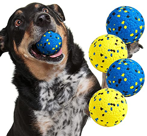 Kimee Dog Balls Tennis Balls Dog Chew Toys for Aggressive Chewers ETPU 4Pcs