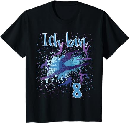 Achter Geburtstag Mädchen Turnen - Ich bin 8 - Bodenturnen T-Shirt