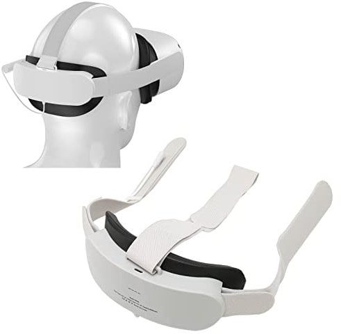 VR Charging Head Strap with 6000mAh USB Rechargeable Battery Pack for Oculus Quest 2 Replacement, Extend 3.5H to 4H Playtime, Adjustable Comfortable Foam Pad Strap, Reduce Pressure