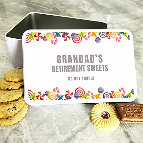 Fingerprint Designs Modern Rectangle Biscuit Tin - Airtight, Durable for Dad, Grandad, or Step Dad - Stores Cookies, Cake, Sweets, and Treats - 19.2 x 12.7 x 7.5 cm