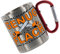 Edelstahltasse mit Karabiner - Scharf genug um sie alle Flach zu legen - 330ml, Blechtasse, Campingtasse, Kaffeetasse mit Motiv, Bürotasse, bedruckte Tasse lustigem Spruch