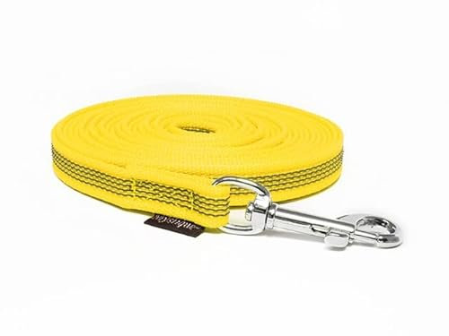 Mystique® Gummierte Schleppleine 12mm ohne Handschlaufe Standard Karabiner gelb 5m