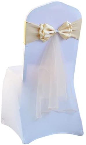 PTNKUIIY 2 Stücke Stuhlschleife Satin Schärpe Hochzeit Stuhl Bogen Stuhlschärpen Stuhlhussen Stuhl Schärpe Hochzeitsdeko Satinschleife Stuhlbezug Dekoration für Hochzeit Party Geburtstag -Sekt
