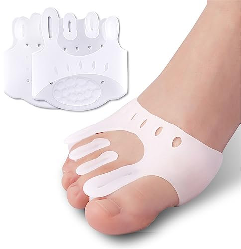 seaNpem Gel Metatarsal Pads, 1 Pair Toe Separators, Bunion Corrector, Toe Spacers, Toe Straightener, Ball of Foot Cushions, Breathable Forefoot Pads for Calluses, Hammer Toe, Blisters, Corn