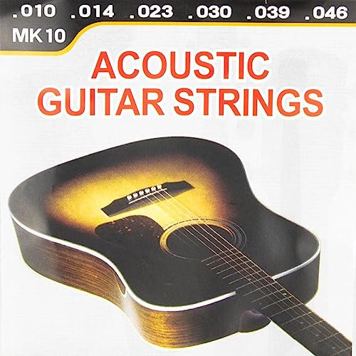 Memphis | Cuerdas Guitarra Acústicas 010-048 MK10 | Diseño elaborado | Fácil de instalar | Acero inoxidable | Color: Oro y Plata