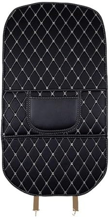 THOMIX 2 Stück Auto Rücksitz Anti Kick Pad für Audi Q2 Q3 Q4 Q7 TT TTS TT-RS, Wasserdicht Leder Rückenlehne Anti-Kick Pads Autositz Rückenlehnenschutz Mit Taschen,Long-Black