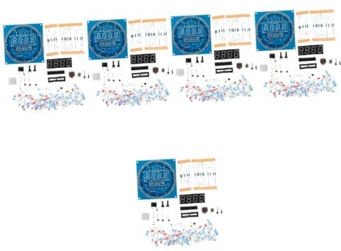 OSALADI 5 Sätze Led-elektroniksatz Uhr Digitaler Wecker Led-wecker DIY-wecker Für Schlafzimmer Wecker Selber Machen Wohnkultur Drinnen Teile Rotieren