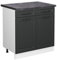 Vicco Küchenunterschrank R-Line, Anthrazit Landhaus/Weiß, 80 cm, AP Anthrazit