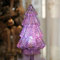 hvfun LED Glass Christmas Tree with Wave Design, 7-Color Rotating Lights,6 Timer Function, Battery-Operated Holiday Centerpiece,Silver