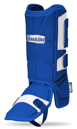 Franklin Sports Baseball + Softball Leg Guard - PRT Series Adult Shin + Foot Shield for Batting - Protective Leg + Ankle Guard with Toe Plate - Right Hand + Left Hand Hitters - Royal - One Size