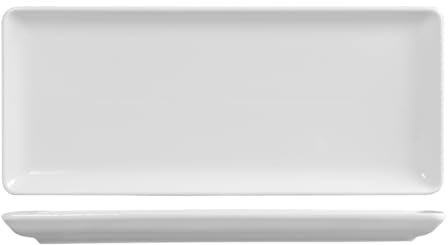 Set Piatti Rettangolari Pearl Bianco 15x35 Cm, in porcellana, bianco