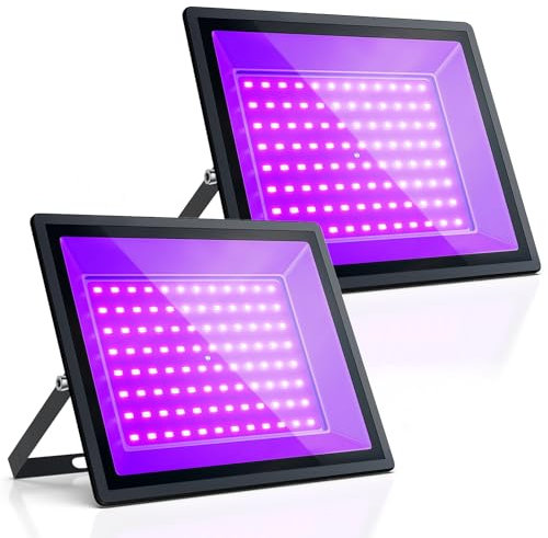 GGTU 100W Schwarzlicht, UV Schwarzlichtlampe und schwarzlicht strahler, IP66 Wasserdicht, Für Halloween Dekorationen, Weihnachten,Schwarzlicht led, Körperbemalung, Neon Parteien (2 stücke)