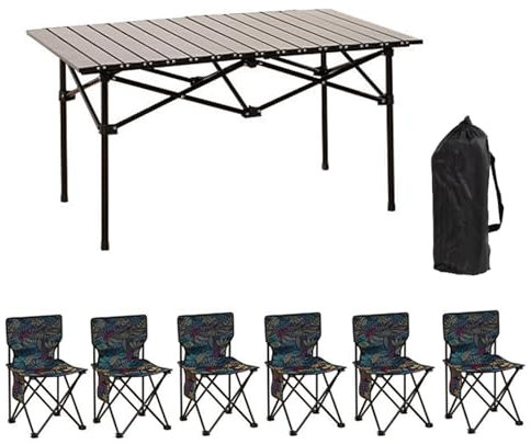 Outdoor-Campingstuhl-Sets mit Tisch, Aluminiumlegierung, klappbarer Campingtisch und Stühle mit Seitentaschen und Tragetaschen, für Angeln, Wandern und Sport