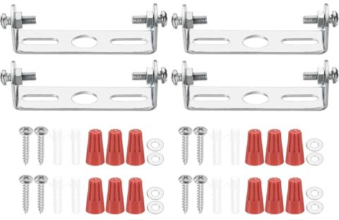 PATIKIL 60mm (2,36) Universelle Leuchten-Montagehalterung Kit, 4 Set Leuchtenquerträger Deckenleuchtenplatte mit Schraube für Wandlicht Deckenlicht Pendelleuchte Kronleuchter