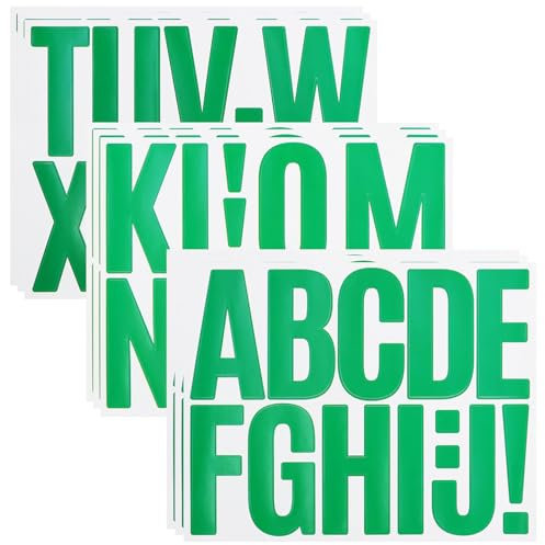 108 Stücke Buchstaben Aufkleber,9 Blätter 3 Zoll Selbstklebendes Vinyl Großes Buchstaben Kit für Postfach,Schilder,Scrapbook, DIY und Basteln, Klebebuchstaben Wetterfest - Grüner