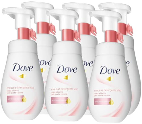 Dove Gesichtsmousse 160 ml (6, aufhellendes und feuchtigkeitsspendendes Gesichts-Mousse für stumpfe und stumpfe Haut)