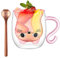 XiXiRan Tazza Vetro a Doppia Parete, Tazza Colazione Doppio Vetro, Bicchieri Caffè Vetro Doppia Parete, Bicchieri Caffè Vetro Trasparente, Tazza Latte 250ml Isolante a Doppia Parete (Rosa gatto)