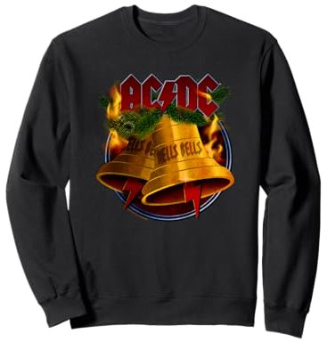 AC/DC Weihnachten Hells Bells Rockmusik Band Merch Sweatshirt Unisex Erwachsene Schwarz S