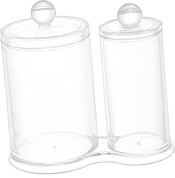BUGUUYO Acryl Transparenter mit Deckel Doppelbox Wattestäbchenspender