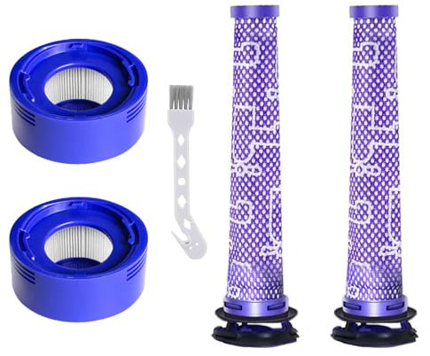V8 Absolute Filter für Dyson V8 V7 Animal Absolute Cordless Staubsauger HEPA Nachmotorfilter Kit,2 Nachfilter & 2 Vorfilter Ersatzfilter set #965661-01,967478-01,DY-96566101, DY-96747801 (2 Stück)