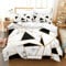 OUZUIU Marble Print Bedding White and Black Geometric Marble Elegant Faux Rose Gold 3 Pieces with Zipper Closure 4 Ties 140x210cm(55x83in) Duvet Cover Set