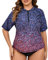 Halcurt UV Shirt Damen Übergröße Rash Guard Kurzarm 1/4 Zip UV Schutz UPF 50+ Badeshirt Schwimmshirt Schnell Trocknender Bademode 3X
