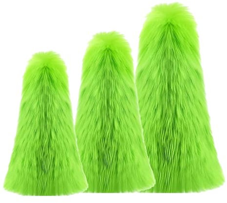 Plüsch-Weihnachtsbaum – Zitronengrüner Weihnachtsbaum, 3 Fell-Weihnachtsbaum-Dekorationen | Weihnachtsdekorationskissen aus Plüsch, ausgefallene Tischdekoration für Schreibtisch oder Fenster