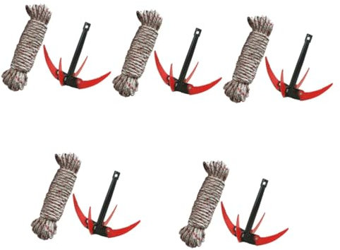 BESPORTBLE 5 Ensembles Couteau d'ancrage Aquatique avec Crochet d'ancrage Aquatique en Boucle Râteau Pliable approvisionnement en étang désherbant à Eau désherbeur en INOX Acier Inoxydable