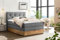 Belanoti MARBO Boxspringbett 140x200 mit Bettkasten 7-Zonen Taschenfederkern Matratze inklusive Visco Topper Bett 140x200 Eiche in der Farbe Anthrazit H2/H3 Polsterbett mit Massivholz Eiche