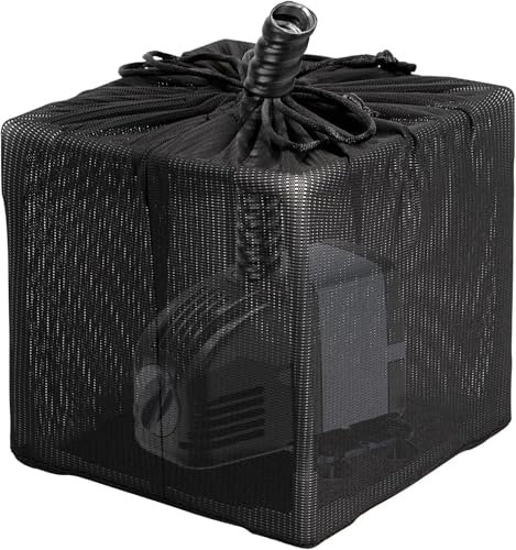MUSLONG Teichfilterbox Filterbeutel Mesh Filter Taschen Netzbeutel Pumpen-Barriere Tasche Schwarz Aquarium Mesh Filter Weiß Netzfilterbeutel Pumpe Netzbeutel für Aquarium, Garten, Teich (10 Zoll)