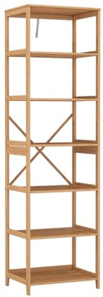 Vicco Bücherregal Novaro, Bambus, 48.3 x 166.5 cm mit 7 Fächern