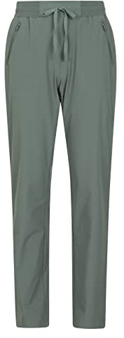 Mountain Warehouse Explorer Womens Trousers - UV Protected Ladies Pants, Quick Drying Bottoms, Lightweight - Spring Summer, Travelling, Outdoors, Hiking Dark Khaki (Short Length) Women's Size 12