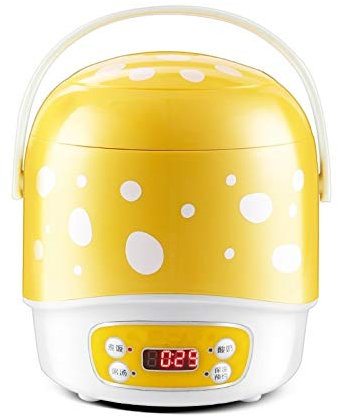 Yellow Mini Rice Cooker Multifunction for 1-2 People Students Mini Cooker