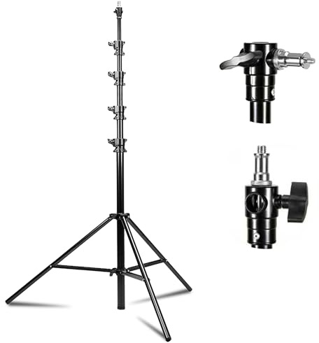 Kate Heavy Duty Light Stand Tripod 15.7ft for Softbox, Monolight, Reflector | Aluminum Alloy Lighting Stand with Air Cushioned, 2 Sandbags & 1/4-3/8 Adapter, 9.46lb Load for Reflector Indoor Outdoor