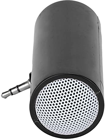 Eacam 3.5mm Mini Speaker, Portable Wireless Plug in Speaker for Mobile Phones and Tablets, Small Size, Clear Sound, Easy to Carry, Simple to Use with 3.5mm Jack Stereo for Smartphones, (Black)