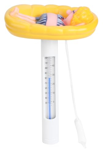 Rhawuy Floating Pool Thermometer with ℉ / ℃ Display | Cute Cartoon Design for Swimming Pools/Hot Tubs | Sturdy Silicone & ABS Material | Hanging Sling Included