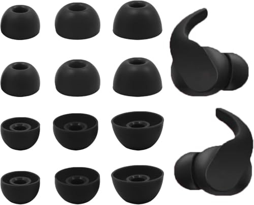 UOWGA Replacement Silicone Ear Tips for Beats Fit Pro/Studio Buds/Studio Buds+ Headphone,S/M/L 3 Sizes 6 Pairs Earbuds Eartips,Fit in The Charging Case,Earplug Ear Cap. (Black)