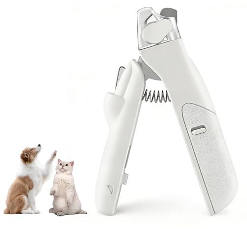 Animaux domestiques avec lumière LED,Couvercle de Sécurité Coupe-Ongles Sécurisé avec Lame en Acier Inoxydabl Lime Cachée et Poignée Ergonomique Idéal pour Chiens de Petite Taille Chats et Lapins