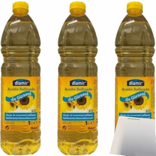 usy Bundle für diamir Aceite Refinado Sonnenblumenöl 3er Pack (3x1L Flasche) + usy Block