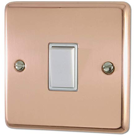Contour Copper Light Switch (1 Gang/White Switch) - CBC1W